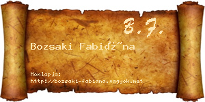 Bozsaki Fabiána névjegykártya
